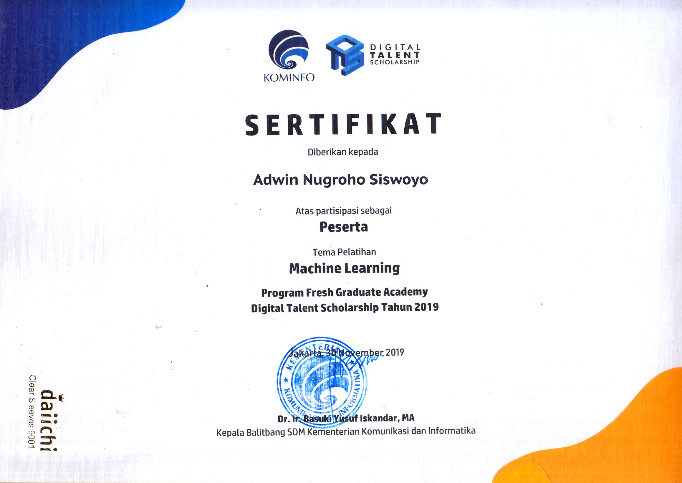 Kominfo Digitalent Certification